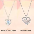 Elegante collectie hartvormige hangers met Ocean Heart en Mom Forever thema ontwerpen - Eenvoudige Verpakking / Oceaan Hart en Moederliefde Geschenkset