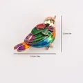 Elegant colorful enamel bird animal brooch with 3.5cm length and 2.3cm height measurements - Gorgeous Painted Bird Style (B1-4-4166)