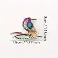 Creative enamel hummingbird brooch featuring blue rhinestones and gold-tone finish - Creative Hummingbird Style (K6-2-2622)