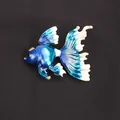 Elegant blue and white translucent goldfish brooch pin for women's fashion accessories - Dark Blue Milky White Gradient (J3-4-926)