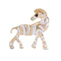 Elegant gold-tone and white enamel zebra brooch with a vintage aesthetic design. - Black and White Enamel Zebra (S1-2-8360)