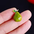 Vivid green pear enamel brooch pin fruit badge for unique clothing accessories - Pear Shape (J0-4-759) / Grass Green (Pear Shape)
