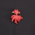 Elegant red crystal goldfish brooch pin with sparkling rhinestones for women - Full Red Rhinestone Pave (K2-3-2245)