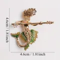 Broche sirène de luxe plaquée or avec émail vert, dimensions 4,6 cm x 4,6 cm - Style Sceptre Horizontal (SMT1005006743202607)