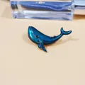 Elegante diepblauwe emaille walvisbroche met kristallen oog voor mode-jasaccessoires dames - Donkerblauw Emaille Walvis Vorm (SMT1005005924581509) / 02