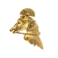 Elegante broche de cabeza de caballo dorado vintage con grabado de aleación para solapas de traje - Cabeza de Caballo Oro Retro (S0-2-8267)