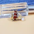Elegante vintage paleisstijl zeilschip broche met rood emaille en luxe parelaccenten - Donkerrood Emaille Zeilboot Vorm (SMT1005005924581509) / 04