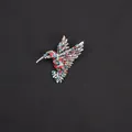 Prachtige kleurrijke strass kolibrie broche speld voor dames elegante mode-sieraden - Regenboog Strass Antiekzilveren Basis