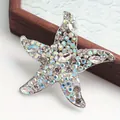 Elegante vintage zeestervormige broche met fonkelende iriserende kristallen dames - Kleurrijke Zeester Stijl
