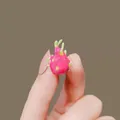 Handmade miniature dragon fruit enamel pin brooch for clothing and backpack accessories - Rose Red (Dragon Fruit Shape)