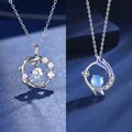 Elegante halsketting set met koi- en vissenstaartpendants met fonkelende stenen en kraal. - Koi + Rimpeling Visstaart