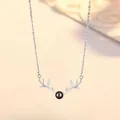 Luxe zilveren hertengeweiketting inclusief 100 talen ik hou van je projectie steen. - Hertenkop