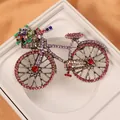 Vintage kleurrijke strass fietsbroche voor dames in antieke Europese en Amerikaanse stijl - Kleurrijke Strass Fiets (SMT1005005925508747)