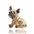 Schattige Franse Bulldog emaille speldje in vintage gouden finish - Franse Bulldog Stijl