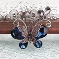 Luxe vintage vlinderbroche met donkerblauwe kristallen voor elegante feestelijke kleding - Stijl 2 (Vlinder Donkerblauw)