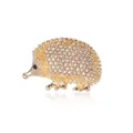 Spilla a riccio placcata oro scintillante con strass trasparenti per accessori moda - Oro con Zirconia Completa