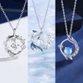 Elegante zilverkleurige kettingen met vissenstaart- en dolfijnpendants, parels en kristallen - Koi + Walvis + Visstaart