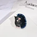 Spilla riccio in smalto blu e nero, accessorio dettagliato per abbigliamento - Nero E Blu