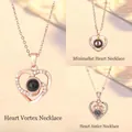 Elegant rose gold heart projection necklace set featuring three unique romantic styles - Three Piece Heart Necklace Set