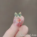 Elegante spilla a forma di coniglio in cristallo lucido, altezza circa 2,2 cm - Coniglio Ametista (2)