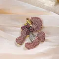 Elegante fonkelende roze strass poedel broche voor dames dieren sieraden collectie - Roze Gradiënt Poedel