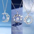 Minimalistische zilverkleurige ketting met vogel- en eucalyptus-thema voor dames - Maan & Koi & Eucalyptus / 3 Stuks (Eenvoudige Verpakking) / Zilver