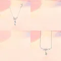 Close-up of butterfly and floral necklaces with elegant pearl and crystal details. - 2-Piece Set (Butterfly + Pearl)