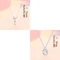 Elegant silver-toned butterfly and wing pendant necklaces with blue moonstone beads for women - 2-Piece Set (Butterfly + Wings)
