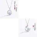 Elegante zilveren kettingvarianten met Pluto & Charon en Sneeuwvlok maan hangers - 2-delige set / Pluto + Sneeuwvlok