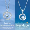 Elegante Silberketten mit Planeten- und Federanhänger, schillernden Steinen und Kristallen - Feder und Pluto Planet Stil / 2 Stück/Set