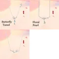Set of 3 elegant necklaces featuring butterfly, flower, and bamboo designs - 3-Piece Set (Butterfly+Flower+Bamboo)