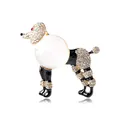 Exquisite vintage style poodle brooch featuring jelly glass body and clear rhinestones - Poodle Style / Gold