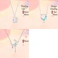 Driedelige set elegante maan-hangers kettingen met kristallen en vlinderaccenten - Ketting Set (Set 10) / 3-pack