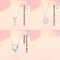 Set van drie delicate zilverkleurige kettingen met vlinder- en maanhangers - Ketting Set (Set 7) / 3-pack