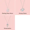 Set of 3 elegant silver necklaces featuring moon, planet, and dreamcatcher pendants - 3-Piece Set (Moon & Planet & Dreamcatcher)