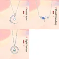Set van drie zilverkleurige halskettingen met maansteen-pendants en bloemmotieven - Drie Levens Lot + Eeuwige Bloem + Lichte Veer Stijl