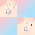 Elegant silver-tone whale and crescent moon necklaces with faux pearl and crystal accents. - Two-Piece Set / Silver-Set 2