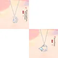 Elegant silver crescent moon and planet pendant necklaces for women - 2-Piece Set (Crescent & Planet)