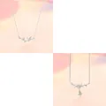 Set of elegant silver bamboo design pendant and floral pearl drop necklaces for women - 2-Piece Necklace Set 3 / Set of 2