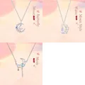 Elegante 3-delige set maan- en vlinderhangerkettingen in zilveren afwerking - Ketting Set (Set 5) / 3-pack