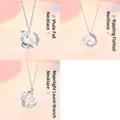 Elegant set of three sterling silver necklaces with whale and moon crystal pendants - Three-Piece Set / Silver-Set 1