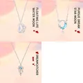 Set of 3 delicate silver-tone necklaces with moon, star, and dreamcatcher pendants. - 3-Piece Set (Moon & Starry Moon & Dreamcatcher)