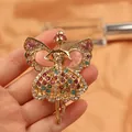 Vintage fee ballerina broche met kleurrijke kristallen en een gouden afwerking - Ballet Fee Stijl (SMT1005005925508747)