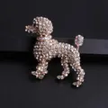 Sprankelende poedelbroche met strass steentjes in gouden afwerking voor luxe accessoires - Gouden Basis AB Strass Poedel Stijl / Goud met veelkleurige zirkoon