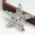 Luxe zilveren zeester broche met sprankelende kristallen voor elegante party kleding - Kleurrijke Zeesterstijl (风格22)