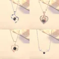 100 talen Ik hou van jou projectie ketting in hart en rendier gewei ontwerpen - Hart + Hart-Gewei + Vortex + Hert Stijl