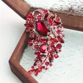 Luxe vintage rode kristallen broche voor damesmode en elegante avondjurken, SKU. - Robijnrode Bloemenclusterstijl (风格23)
