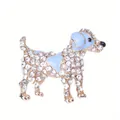 Fonkelende poedel hondenbroche met strass en lichtblauwe emaille details - Lichtblauwe Emaille Poedel Stijl / Lichtblauw