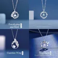 Elegante sterling zilveren ketting set met vogel en veer hangers voor vrouwen cadeau - Eucalyptus, Veer, Vleugel & Koi Set (Eenvoudige Verpakking)