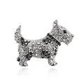 Luxe sprankelende strass Schotse Terrier hondenspeld voor modieuze kledingaccessoires - Zwart-Witte Schotse Terriër (25)